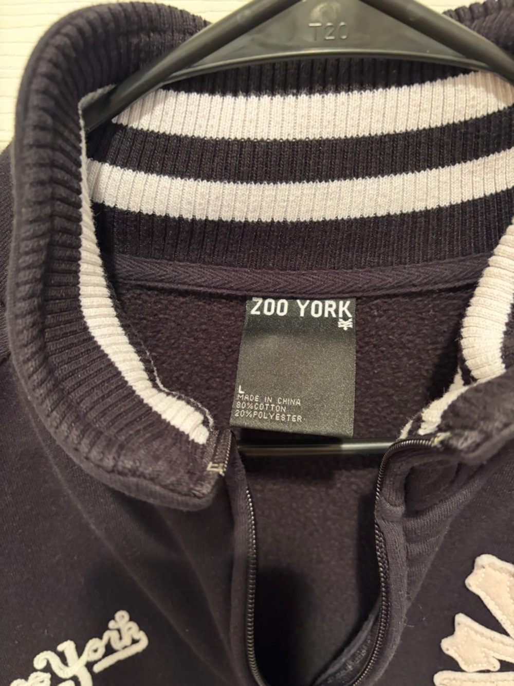 Zoo York Black and White Striped Collar Zip Jacket - Picture 3 of 5